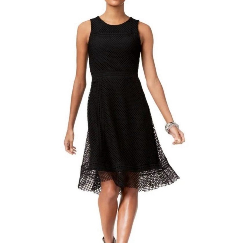 Alfani Black Crochet Net Dress